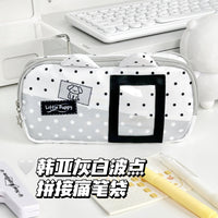 Star Pattern Pencil Pouch, Transparent Large Capacity Stationery Bag for Students