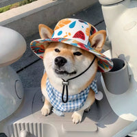 Pet Summer Sun Hat with Ear Holes for Dogs and Cats, Breathable Fisherman Cap