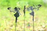 Vintage Iron Butterfly Angel Garden Stake for Yard and Balcony Decor