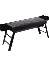 Portable Charcoal BBQ Grill with Storage Board, Foldable for Outdoor Camping and Picnics