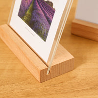 Beech Wood Acrylic Photo Frame for 6-10 Inch Pictures and Postcards, Double-Sided Transparent Display