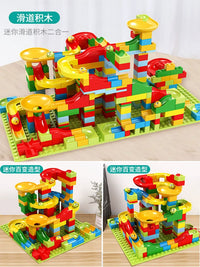 Kids' Educational Building Blocks Set with Slide Track - Large and Small Particles for Early Development
