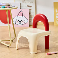 Dopamine Anti-Slip Thickened Plastic Stool with Ring Backrest for Kids and Home Use