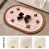 Diatomaceous Earth Bath Mat Absorbent Non-Slip Quick Dry Bathroom Rug