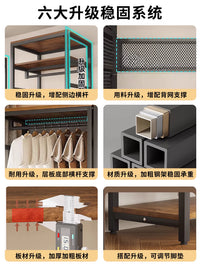 Freestanding Metal Garment Rack with Shelves for Bedroom Walk-in Closet