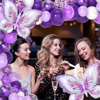 Purple Butterfly Balloon Arch Kit for Kids' Birthday Parties, Weddings, and Anniversaries