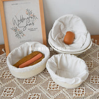 Handwoven Rattan Bread Proofing Basket Set with Cotton Liner