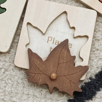 Kids Montessori Wooden Leaf Puzzle Board Educational Toy