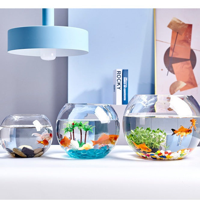 Large Thickened Spherical Glass Fish Tank for Goldfish, Turtles, and Hydroponic Plants