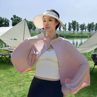 Women's Lightweight UV Protection Sun Shawl for Cycling, Ice Silk Thin Sunscreen Cape