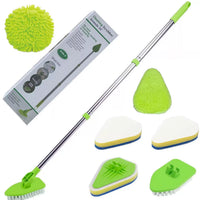 Extendable Long Handle Floor Scrub Brush with Sponge Head for Bathroom Cleaning