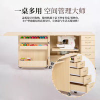 Foldable Sewing Machine Table with Adjustable Height and Storage, Multi-functional Home Sewing Desk