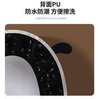 Toilet Seat Cover, Thick Plush Zipper Toilet Seat Ring Cover, Cute Cartoon Warm Bathroom Seat Cushion for Fall and Winter