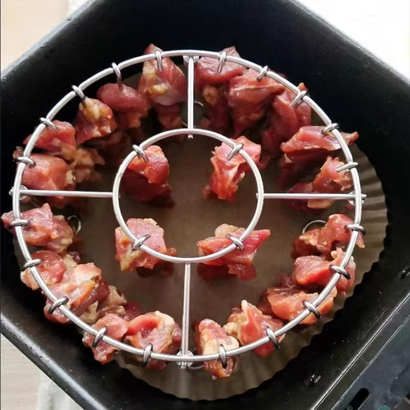 Air Fryer Stainless Steel Vertical Skewer Rack Rotisserie Grill for Roasting Meat Skewers