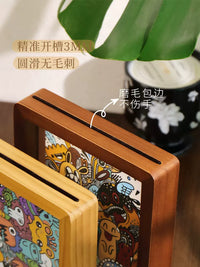 Solid Wood Double-Sided Glass Photo Frame for Tabletop Display
