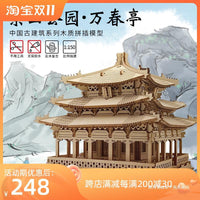 Wooden 3D Puzzle Model Ancient Chinese Architecture Mortise and Tenon Structure for Adults