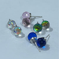 Unisex Colorful Crystal Earth Ball Stud Earrings