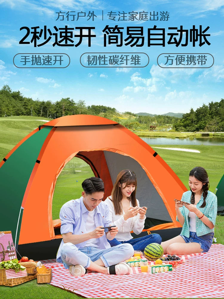 Automatic Pop-Up Camping Tent for 2-4 People - Lightweight, Portable, and Easy Setup