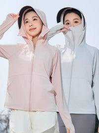 Women's Summer UV Protection Ice Silk Sunscreen Jacket with Detachable Brim