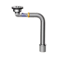 Kitchen Sink Drain Pipe Kit with Stainless Steel Extension and Anti-Odor Device