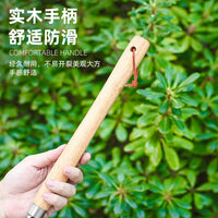 Stainless Steel Garden Rake with Long Oak Handle for Loosening Soil