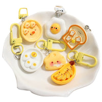 Cute Food Play Cheese Keychain Cartoon Food Pendant for Bags and Earphone Cases, Best Friend Gift