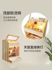 Constant Temperature Incubator for Baby Parrots and Chicks, Wooden Warm Breeding Box for Peony and Cockatiel Birds