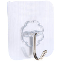 Heavy Duty Adhesive Wall Hooks for Hanging, Transparent, Punch-Free