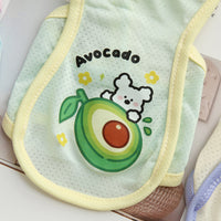 Pet Cooling Vest for Dogs, Breathable Ice Silk Shirt with Cartoon Fruit & Animal Prints, Summer Apparel
