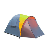 3-4 Person 2-Room Camping Tent with Awning, Double Layer Waterproof Windproof Family Tent