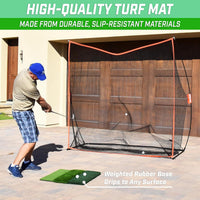 Golf Hitting Mat 3-in-1 Folding Practice Mat with Triple Turf for Driving and Chipping