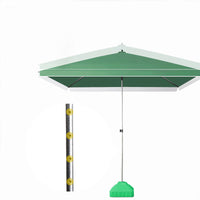 Large Outdoor Patio Umbrella with UV Protection, Foldable Square/Rectangular Sunshade for Market Stalls and Gardens