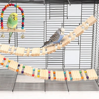 Parrot Pepperwood Ladder Toy with Beads for Climbing and Chewing