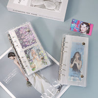 A6 6-Hole Vertical Clear Photo Album Pages for 3-inch Cards and Four-Grid Photos