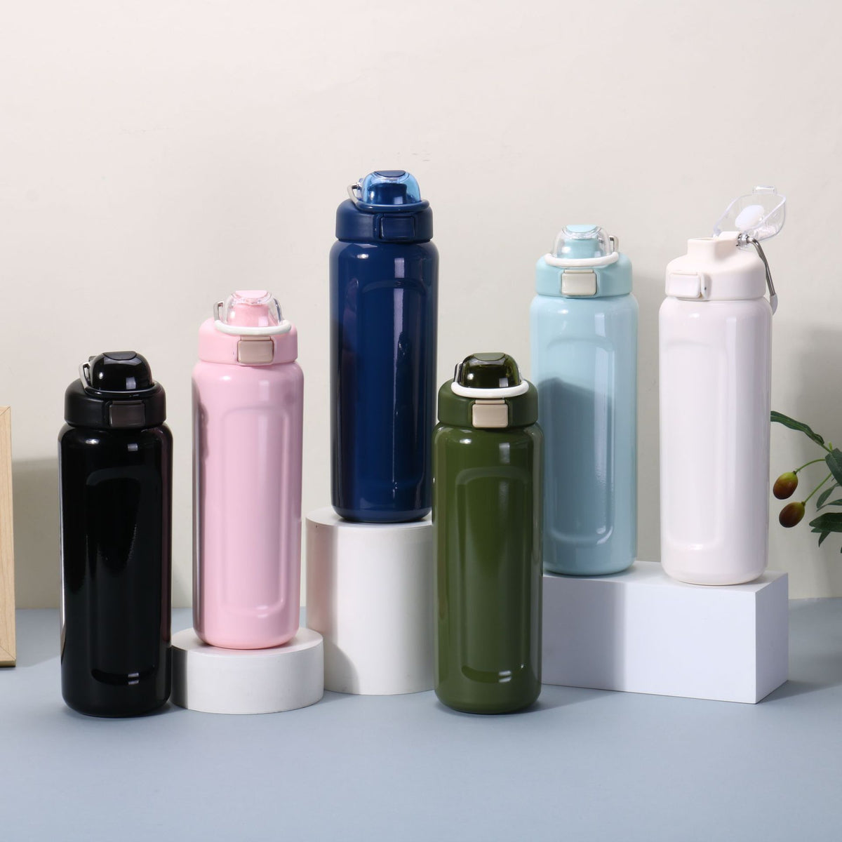 Large Capacity Stainless Steel Sports Water Bottle with Portable Bounce Lid, Insulated for Outdoor Travel & Hiking