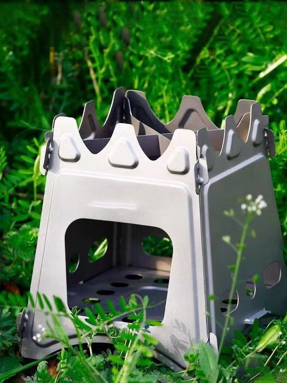 Portable Titanium Alloy Wood Burning Camping Stove for Outdoor BBQ and Backpacking