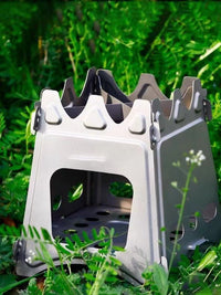 Portable Titanium Alloy Wood Burning Camping Stove for Outdoor BBQ and Backpacking