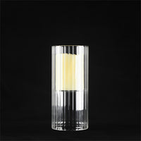 Crystal Glass Candlestick with Double Lamp Shades for Wedding and Home Decor