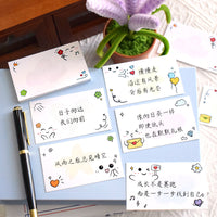 Creative Blank Mini Cards for Students - Cute Cartoon Design, Learning Word Cards, Message Cards
