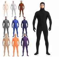 Full Body Zentai Suit with Face Open, Solid Color Spandex Bodysuit for Cosplay and Performance