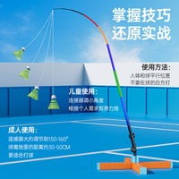 Automatic Rebound Badminton Trainer Set for Indoor/Outdoor Solo Practice with Base