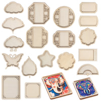 DIY Wooden Refrigerator Magnet Blanks for Embroidery & Crafts - 10-Pack