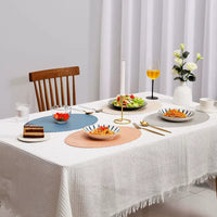 Vintage Oval Faux Leather Placemat, Waterproof Heat-Resistant Dining Table Mat for Home Decor