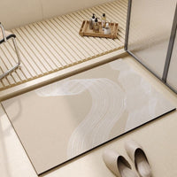 Simple Diatomaceous Earth Bath Mat Non-Slip Quick Dry Absorbent Floor Mat for Bathroom Entrance