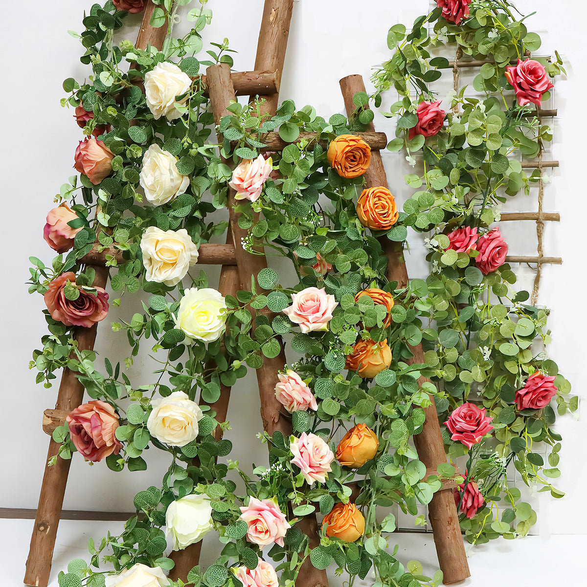 Eucalyptus Rose Garland Artificial Vine for Wedding Arch Decor