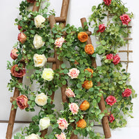 Eucalyptus Rose Garland Artificial Vine for Wedding Arch Decor
