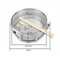 Professional 14-inch Snare Drum with Transparent Drumhead for Performance and Marching Band