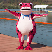 Inflatable Frog Mascot Costume for Adults and Kids, Cartoon Animal Full Body Suit for Parties and Events
