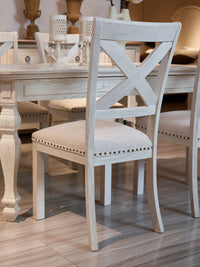 Shuneng American Solid Wood Dining Chair Light Luxury Study Restaurant French Retro Cream Style