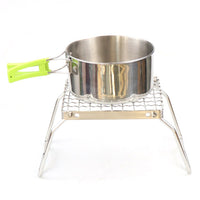 Portable Stainless Steel Mesh Grill Table & Stove Stand for BBQ Camping